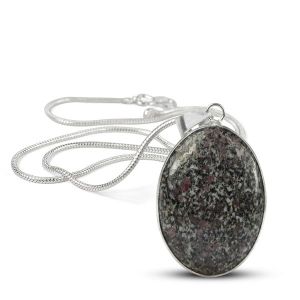 AAA Quality Ruby Fuschite Oval Pendant With Chain