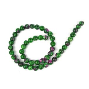 Ruby Zoisite 8 mm Round Loose Beads for Jewelery Making Bracelet, Necklace / Mala