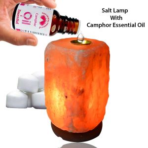 Aroma Oil Burner Himalayan Rock Salt Lamp for Fragrance (Free Camphor Oil - 15 ml)