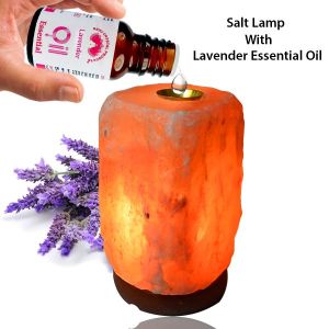 Aroma Oil Burner Himalayan Rock Salt Lamp for Fragrance (Free Lavender Oil - 15 ml)