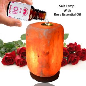 Aroma Oil Burner Himalayan Rock Salt Lamp for Fragrance (Free Rose Oil - 15 ml)