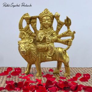Brass Statue/Idol Sherawali |Maa Durga On Lion (Size 3.2 Inch Approx)