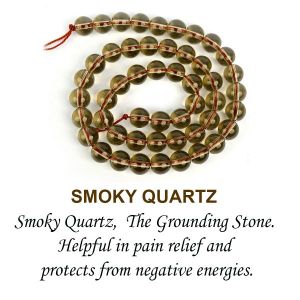 Smoky Quartz 8 mm Round Loose Beads for Jewelery Making Bracelet, Necklace / Mala