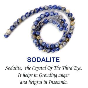 Sodalite 6 mm Round Loose Beads for Jewelery Making Bracelet, Necklace / Mala