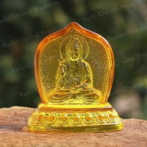 Feng Shui Glass Lady Buddha Yin/Kuan Yin/Tara Devi Goddess Statue Showpiece