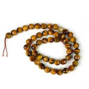 Tiger Eye 8 mm Faceted Beads for Jewelery Making Bracelet, Necklace / Mala