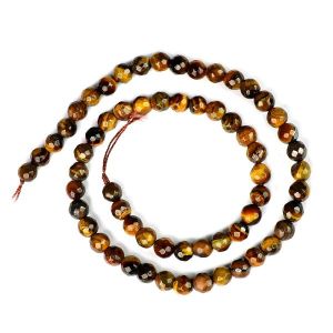 Tiger Eye 6 mm Faceted Beads for Jewelery Making Bracelet, Necklace / Mala