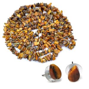 Tiger Eye Chip Mala / Necklace With Earring