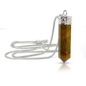 Tiger Eye Pencil Pendant With Chain