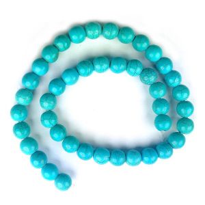 Turquoise Synthetic 10 mm Round Loose Beads for Jewelery Making Bracelet, Necklace / Mala