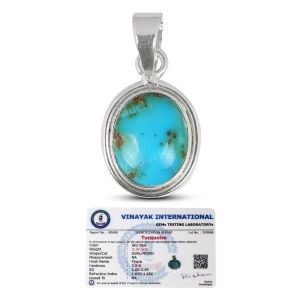 Natural Certified Turquoise firoza Gemstone Pendant Original Sterling Silver 925 Pendant for Unisex