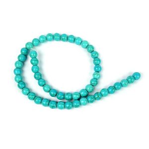 Turquoise Synthetic 8 Mm Round Loose Beads For Jewelry Making Bracelet, Necklace / Mala