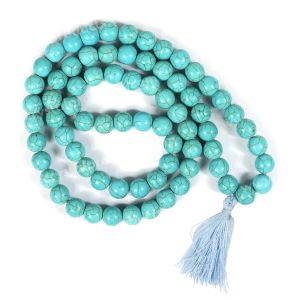 Turquoise Synthetic 10 mm Round Bead Mala