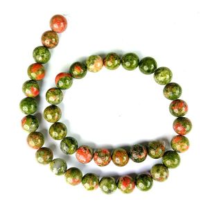 Unakite 10 mm Round Loose Beads for Jewelry Making Bracelet, Necklace / Mala
