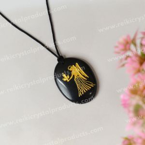 Black Agate Virgo (Kanya Rashi) Zodiac Symbol Pendant 