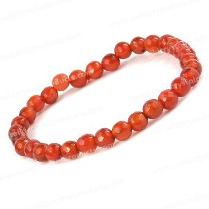 Red Onyx 6 mm Faceted Bead Bracelet