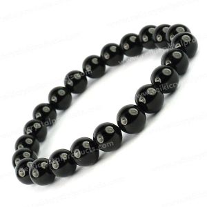 Black Onyx 8 mm Round Bead Bracelet