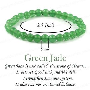 Green Jade 6 mm Round Bead Bracelet
