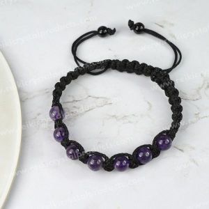 Amethyst Bracelet 8mm Beads Thread Bracelet