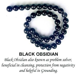 Black Obsidian 10 mm Round Loose Beads for Jewelry Making Bracelet, Necklace / Mala