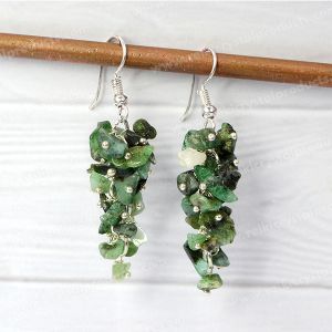 Emerald Crystal Crystal Stone Chip Earrings