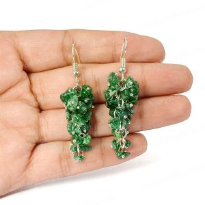 Green Aventurine Crystal Stone Chip Earrings