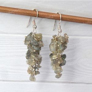 Labradorite Crystal Stone Chip Earrings
