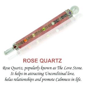 Rose Quartz Crystal Healing Wand