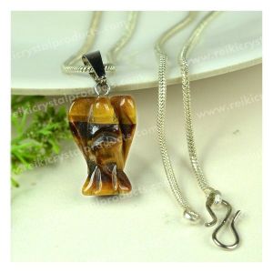 Tiger Eye Angel Pendant With Chain