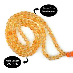 Citrine Faceted 6 mm 108 Bead Mala