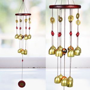 2# AUNMAS Bronze Color Wind Chimes Hanging Ornament Good Luck Feng Shui Wind Bells Dream Catcher Tuned Wind Chimes Home Decor