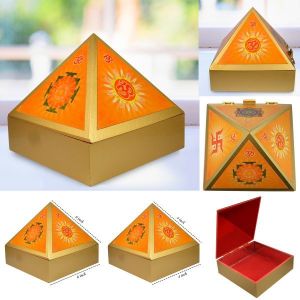 Wooden Pyramid Wish Box OM Sticker