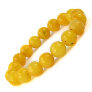 Yellow Jade 10 mm Round Bead Bracelet