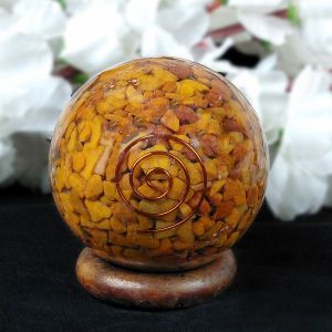 Yellow Jasper Orgone / Orgonite Ball - Sphere