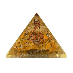Yellow Jasper Orgone / Orgonite Pyramid 70 mm Approx