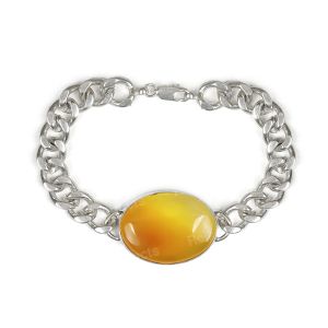 Natural Yellow Onyx Gemstone Oval Shape Bracelet For Boys