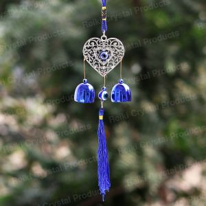 Feng Shui Heart Evil Eye Wind Chime Hanging for Window Balcony Decor Home Door Decoration