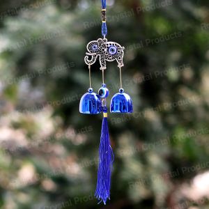 Feng Shui Elephant Evil Eye Wind Chime Hanging for Window Balcony Decor Home Door Decoration