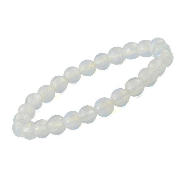 Buy Opal Crystal Bracelet, Crystal Handmade Jewelry, Opalite Beads, Stone  for Love and Peace, 8 MM Elastic Gemstone Bracelet Online in India - Etsy