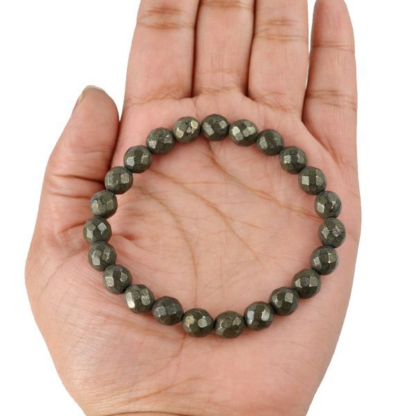 Dhanshree Gems - Pyrite Bracelet Benefits- Good Luck & Confidence Booster  1) Pyrite is a powerful protection stone which shields and protects against  all forms of negative vibrations. 2) It stimulates the