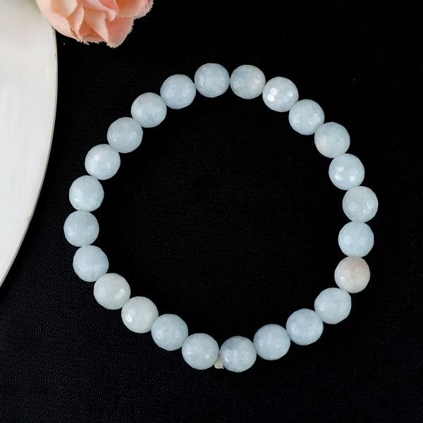 Blue Round Aquamarine Beaded Bracelet at Rs 450 in Anand | ID: 24172768212