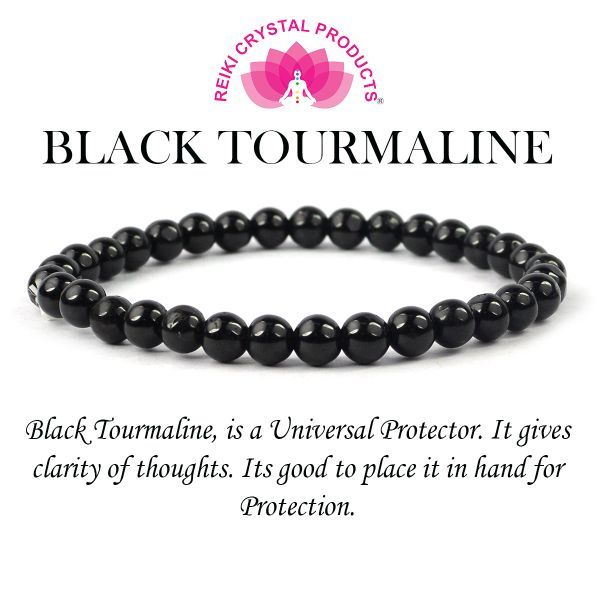 Black Tourmaline Bracelet | Natural Tourmaline Bracelet | AMBER SEVEN-sieuthinhanong.vn