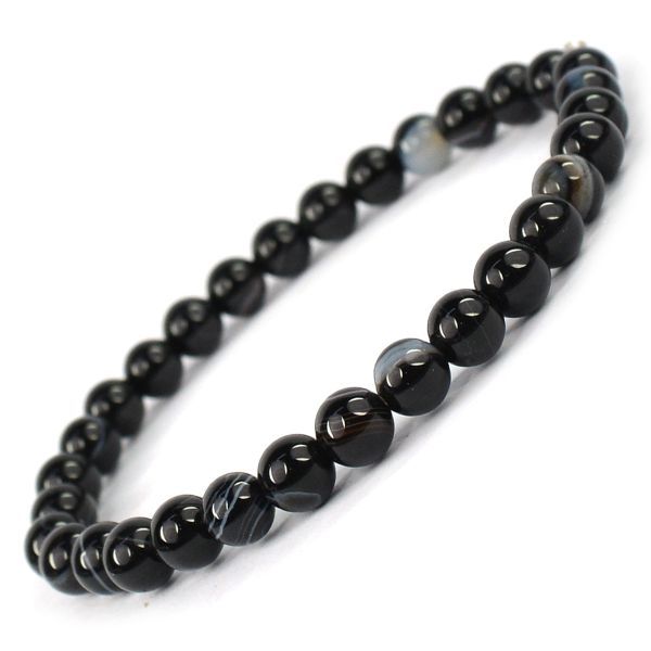 Silver Beads with black crystal beads Bracelet – Globus Fashions