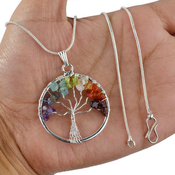 Natural 7 chakra tree life pendant at Rs 199/piece in Hyderabad | ID:  2851570692612