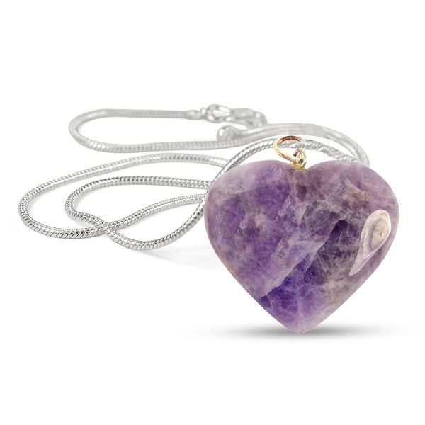 Diamond and Amethyst Necklace in White Gold | KLENOTA