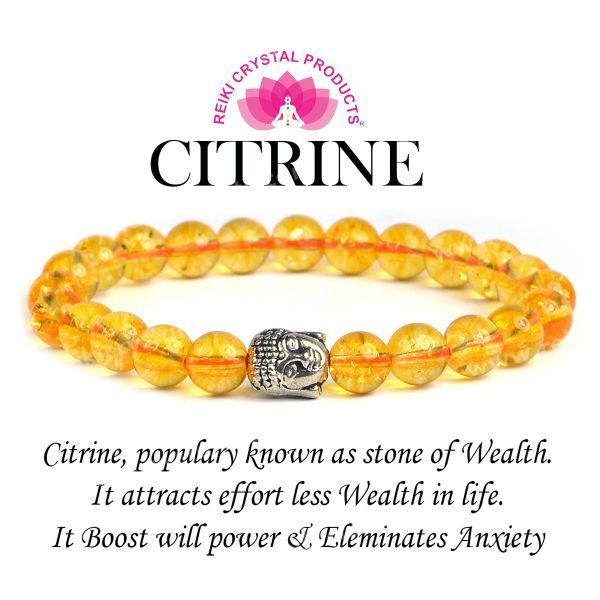 Citrine bracelet 12mm natural citrine stone bracelet