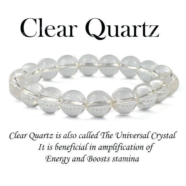Buy Reiki Crystal Products Clear Quartz Bracelet Crystal Stone Tumble  Bracelet for Reiki Healing and Crystal Healing Color  Clear at Amazonin
