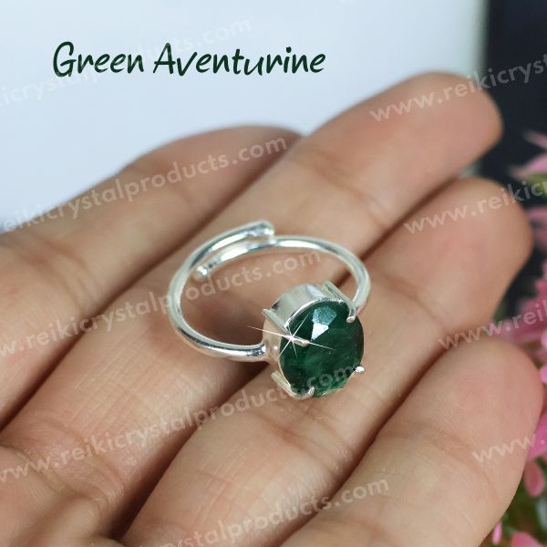 Green Aventurine Silver Ring-4946AY | Juwelo