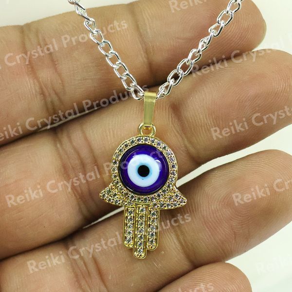 Fatima Hand Hamsa Charm Evil Eye Pendant For Luck and Protection in One  Piece ( Size 2.5