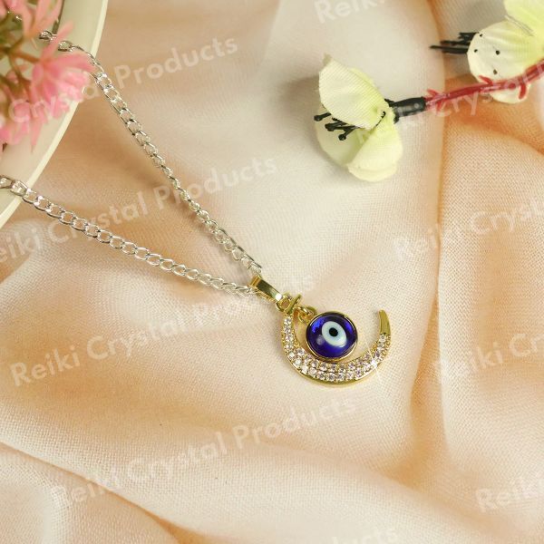 TFC Metal Evil Eye Silver Plated Pendant Necklace